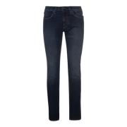 Jeckerson Blå Svart Slipad Slim Jeans Blue, Herr