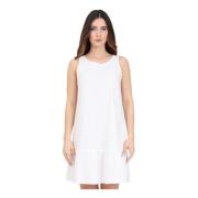 Armani Exchange Vit Poplin Tunika Klänning med Logobroderi White, Dam