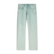 Palm Angels Blå Denim Wide Leg Byxor Blue, Herr