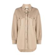 P.a.r.o.s.h. Denim Jackets Beige, Dam