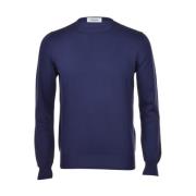 Gran Sasso Round-neck Knitwear Blue, Herr