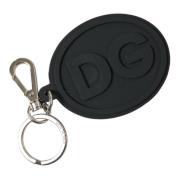 Dolce & Gabbana Elegant Svart Silver Logonyckelring Black, Unisex