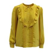 Miu Miu Pre-owned Pre-owned Silke toppar Yellow, Dam