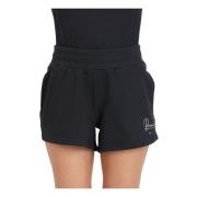 Puma Svarta Logo Print Shorts Black, Dam