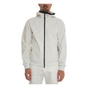 Woolrich Soft Shell Zip Hoodie Jacket White, Herr