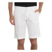 Fay Stretch Cotton Bermuda Shorts med amerikansk ficka White, Herr