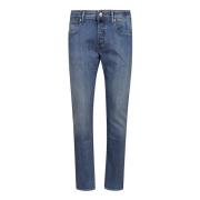 Incotex Slim Fit Bomullsjeans med Fickor Blue, Herr