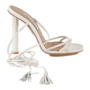 Aquazzura Vita Wild Bamboo Sandaler White, Dam