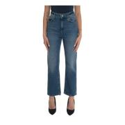 Liu Jo Högmidjade Straight Leg Denim Jeans Blue, Dam