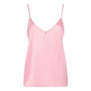 MVP wardrobe V-ringad Ribaud Tank Top Pink, Dam