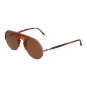 Armani Rund Ram Solglasögon AR 6128 Brown, Unisex