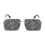 Fendi Oregelbundet Metall Solglasögon Fe40043U Gray, Unisex