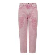 Pinko Cropped Jeans Pink, Dam
