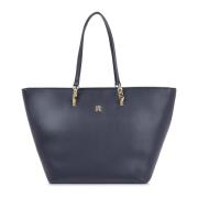 Tommy Hilfiger Stilren Toteväska för Kvinnor Blue, Dam