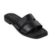 Sofie Schnoor Svarta Slip-On Sandaler Läderkvalitet Black, Dam