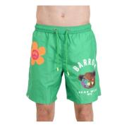 Barrow Grön Allover Mönster Badshorts Green, Herr