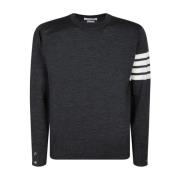 Thom Browne Mörkgrå 4-Bar Pullover Sweater Gray, Herr