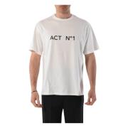 ACT N°1 Bomull T-shirt med Frontlogo White, Herr