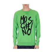 Moschino Stickad Logo Tröja Green, Herr