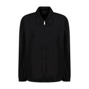 Prada Svart Skjortjacka Poplin Textur Black, Herr