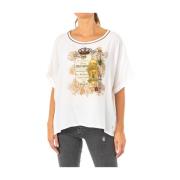 La Martina Bred kortärmad T-shirt med logotyp White, Dam