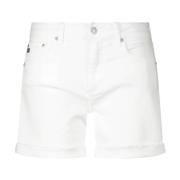 Adriano Goldschmied Casual Denim Shorts med Öppen Fåll White, Dam