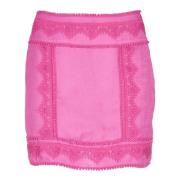 IRO Fuchsia Virkat Kjol Pink, Dam