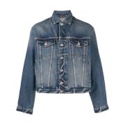 Kenzo Navy Blue Cropped Denim Jacket Blue, Herr