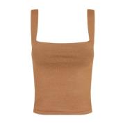 Cortana Bronze Silk Stretch Top Brown, Dam