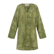 Cortana Abstrakt Silke Top Amina Print Green, Dam