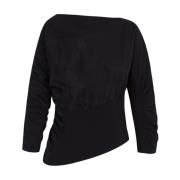 Cortana Patchwork Topp med Asymmetrisk Design Black, Dam