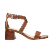 Michael Kors Mid Sandal High Heel Sandaler Brown, Dam