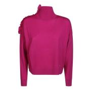 Pinko Ruffled Turtleneck Sweater Pink, Dam