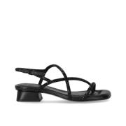 ASH Svart Mid-Häl Rhinestone Sandal Black, Dam