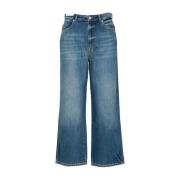 PT Torino Hög Midja Denim Palazzo Jeans Blue, Dam