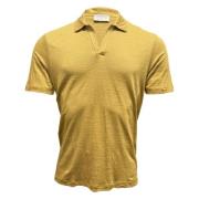 Gran Sasso Senap Linne Polo Finstickad Yellow, Herr