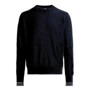 Parajumpers Navy Stickad Crew Neck Tröja Blue, Herr