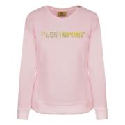 Plein Sport Sportig Långärmad Rund Hals Sweatshirt Pink, Dam