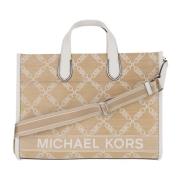 Michael Kors Halmväska med Logodetaljer Beige, Dam