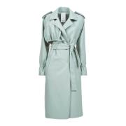 THEMOIRè Stilren Vegan Trench Coat Green, Dam