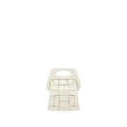 THEMOIRè Vegan Vävd Linne Clutch Väska White, Dam