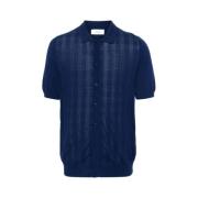 Lardini Navy Check Polo Shirt Blue, Herr