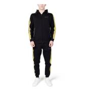 Emporio Armani EA7 Grön Printed Hooded Tracksuit med Dragkedja Green, ...