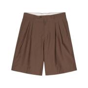 Lardini Kamel Ullblandade Skräddade Shorts Brown, Herr