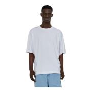 John Richmond Broderad Print Rund Hals T-shirt White, Herr