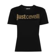 Just Cavalli Svart Logotyp T-shirt och Polo Black, Dam