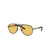 Prada Aviator Solglasögon Matt Svart Orange Linser Black, Herr