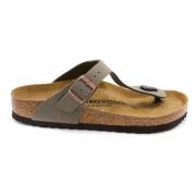 Birkenstock Grå Läder Flip Flops Gray, Unisex