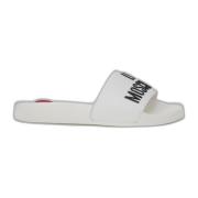 Love Moschino Vita gummisula tofflor White, Dam