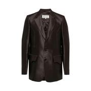 Maison Margiela Chokladbrun Randig Blazer Unisex Brown, Dam